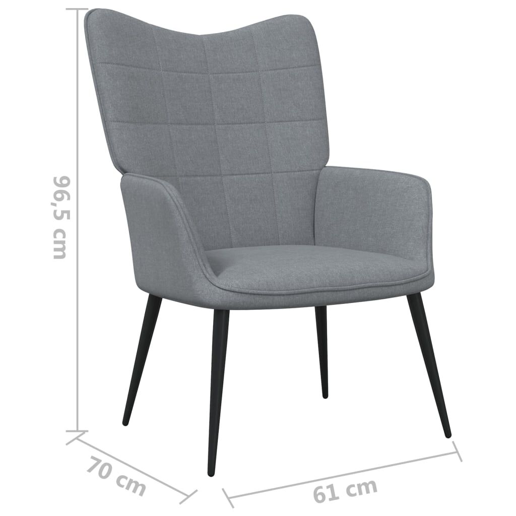 vidaXL Relaxing Chair Light Grey Fabric