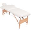 vidaXL 2-Zone Folding Massage Table and Stool Set 10 cm Thick White