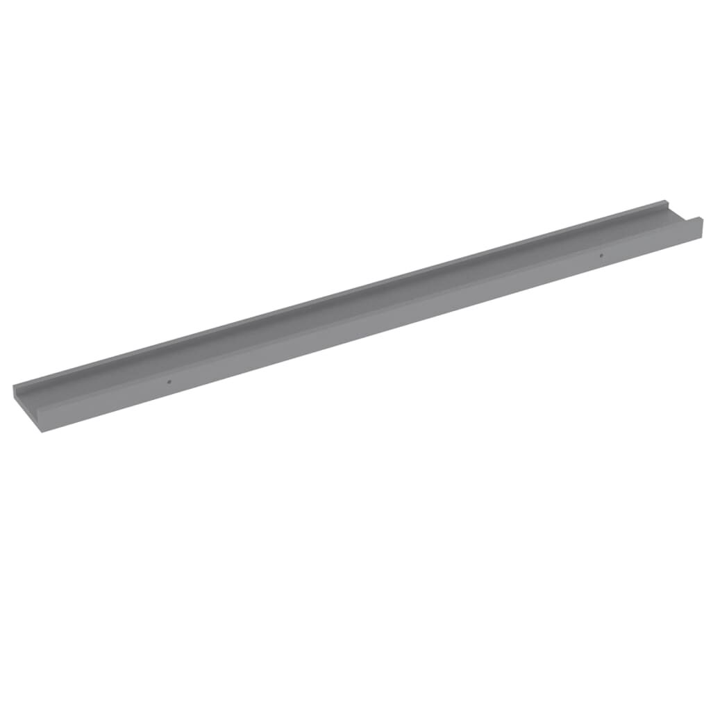 vidaXL Wall Shelves 2 pcs Grey 100x9x3 cm