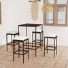 vidaXL 5 Piece Garden Bar Set with Cushions Poly Rattan Brown