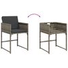 vidaXL 15 Piece Garden Dining Set with Cushions Grey Poly Rattan