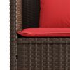 vidaXL Garden Bench with Cushions Brown Poly Rattan
