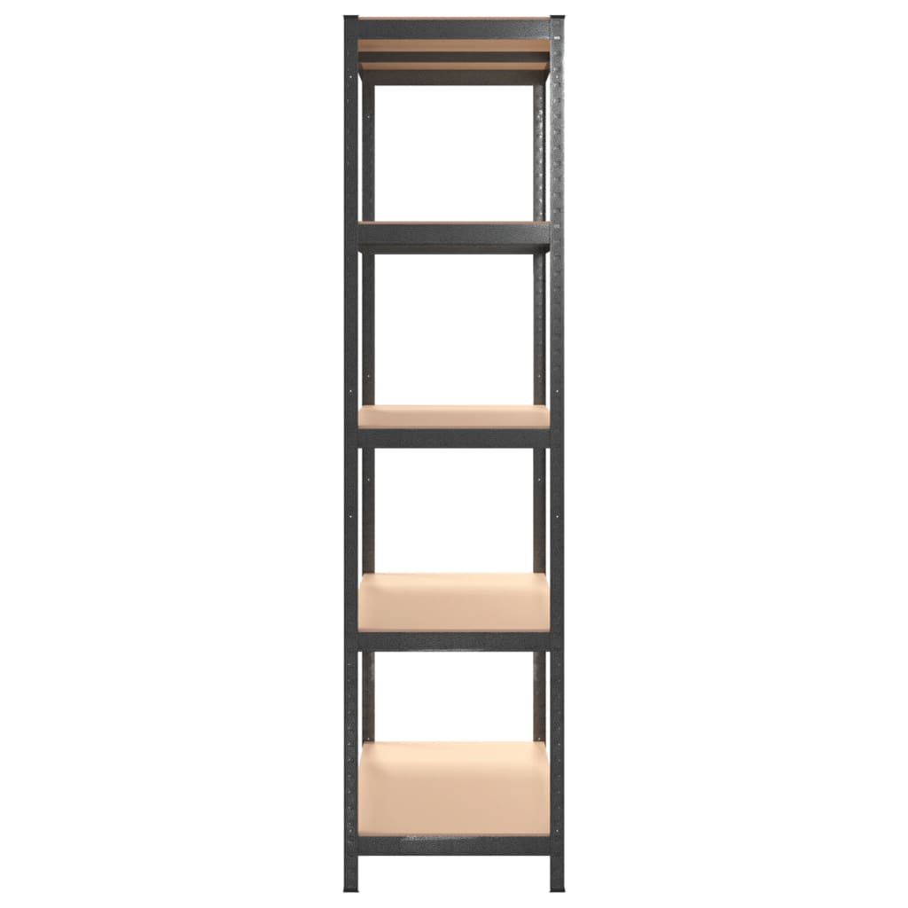 vidaXL 5-Layer Heavy-duty Shelves 2 pcs Grey Steel&Engineered Wood