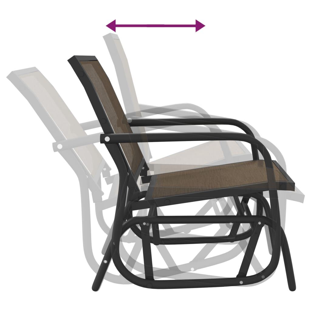 vidaXL Garden Glider Chair Brown 61x76x87 cm Textilene&Steel