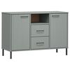 vidaXL Sideboard with Metal Legs Grey 113x40x77 cm Solid Wood "OSLO