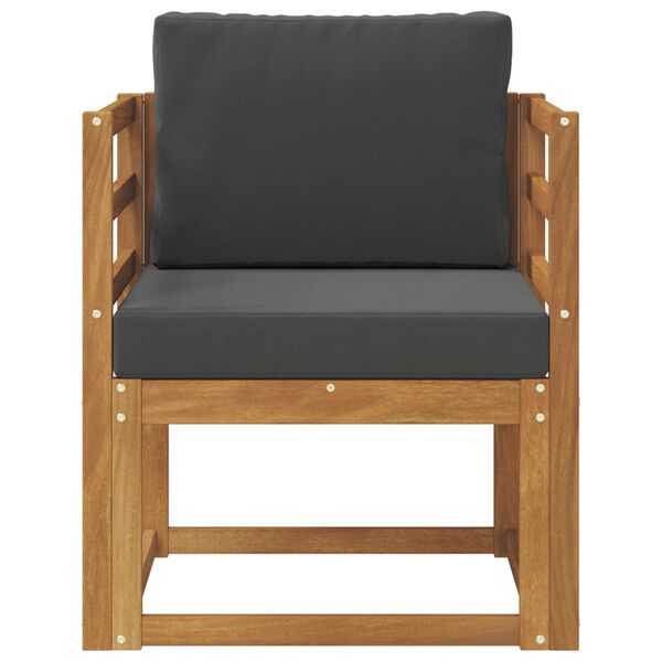 vidaXL Outdoor Sofa Solid Acacia Wood and Polyester Natural