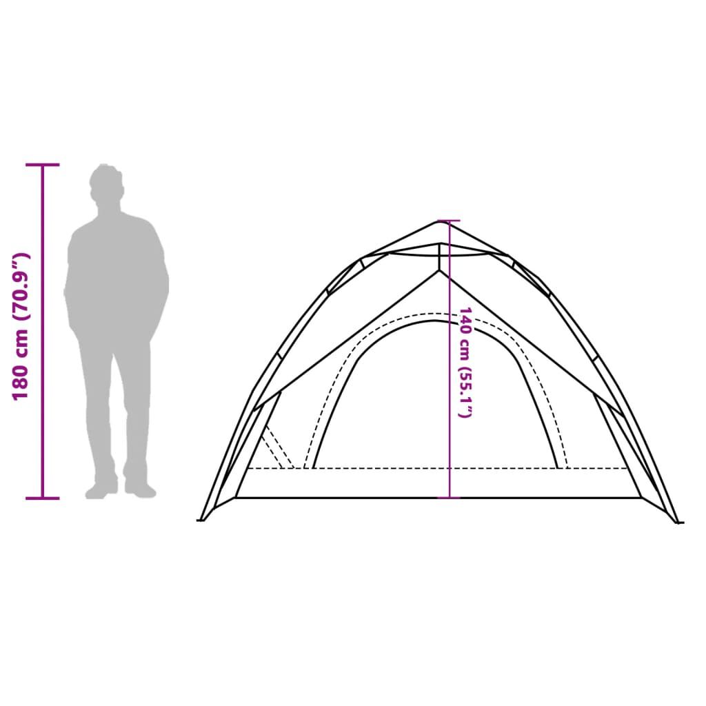vidaXL Camping Tent Dome 4-Person White Blackout Fabric Quick Release