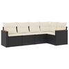vidaXL 5 Piece Garden Sofa Set with Cushions Black Poly Rattan
