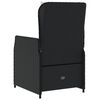 vidaXL Reclining Garden Chairs 2 pcs Black Poly Rattan