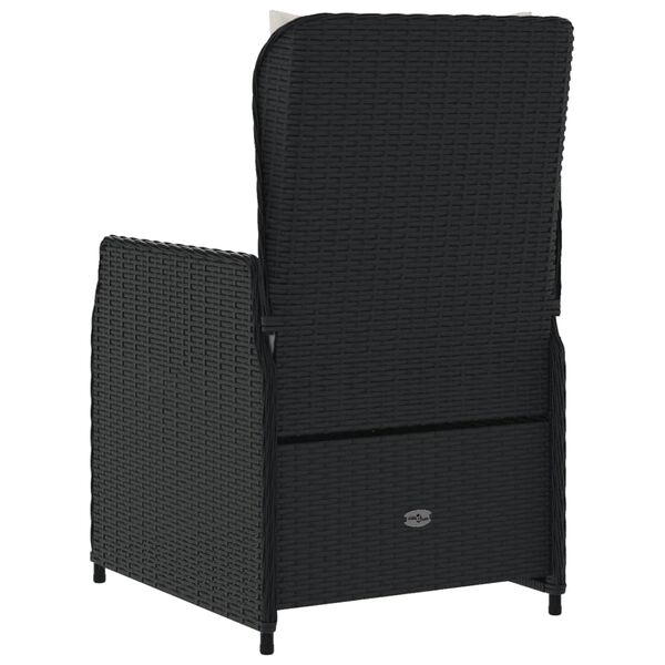 vidaXL Reclining Garden Chairs 2 pcs Black Poly Rattan