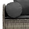 vidaXL Garden Sofa with Cushions 3-Seater Grey Poly Rattan