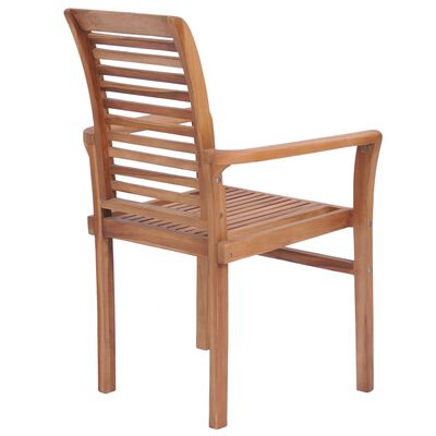 vidaXL Stacking Dining Chairs 4 pcs Solid Teak