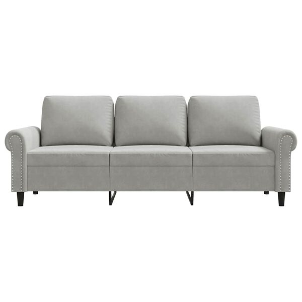 vidaXL 3-Seater Sofa Light Grey 180 cm Velvet