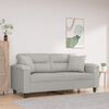 vidaXL 2-Seater Sofa with Pillows Light Grey 140 cm Microfibre Fabric