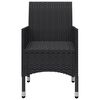 vidaXL 3 Piece Garden Bistro Set Poly Rattan and Tempered Glass Black