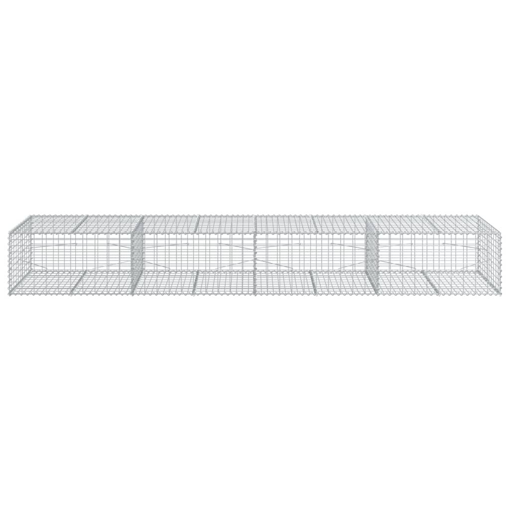 vidaXL Gabion Basket with Cover 400x100x50 cm Galvanised Iron