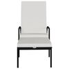 vidaXL Sun Lounger with Footrest PE Rattan Black