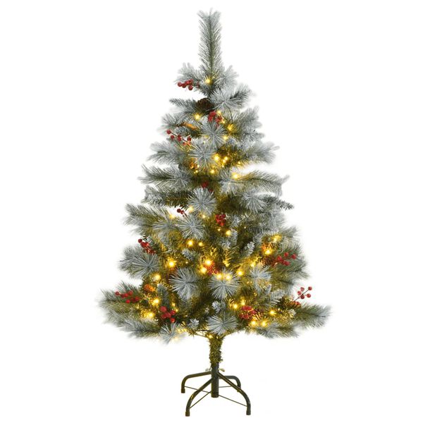 vidaXL Artificial Hinged Christmas Tree 150 LEDs 120 cm