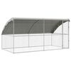 vidaXL Dog Kennel with Storage 2 pcs Silver 4 x 2 x 2 m Steel