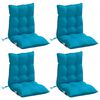 vidaXL Lowback Chair Cushions 4 pcs Light Blue Oxford Fabric