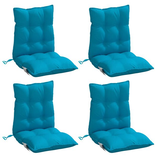 vidaXL Lowback Chair Cushions 4 pcs Light Blue Oxford Fabric