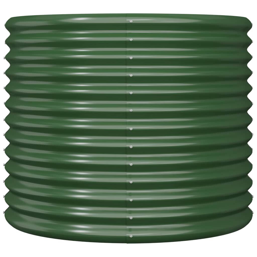 vidaXL Garden Planter Powder-coated Steel 80x80x68 cm Green