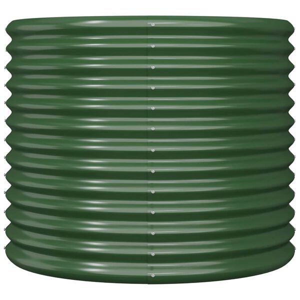 vidaXL Garden Planter Powder-coated Steel 80x80x68 cm Green