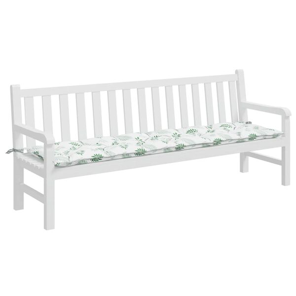 vidaXL Garden Bench Cushion Leaf Pattern 200x50x7 cm Fabric