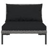 vidaXL 10 Piece Garden Lounge Set with Cushions Poly Rattan Dark Grey