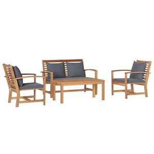 vidaXL Garden Sofa Set Natural Solid teak wood