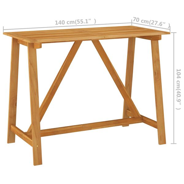 vidaXL 5 Piece Outdoor Bar Set Solid Acacia Wood