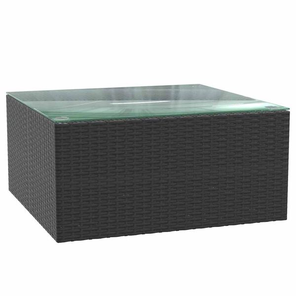 vidaXL 7 Piece Garden Lounge Set with Cushions Poly Rattan Black