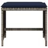 vidaXL Garden Stools with Cushions 4 pcs Grey 40x40x35 cm Poly Rattan