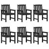vidaXL Garden Chair 6 pcs Black 65.5 x 59 x 88 cm Polyethylene