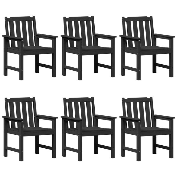 vidaXL Garden Chair 6 pcs Black 65.5 x 59 x 88 cm Polyethylene