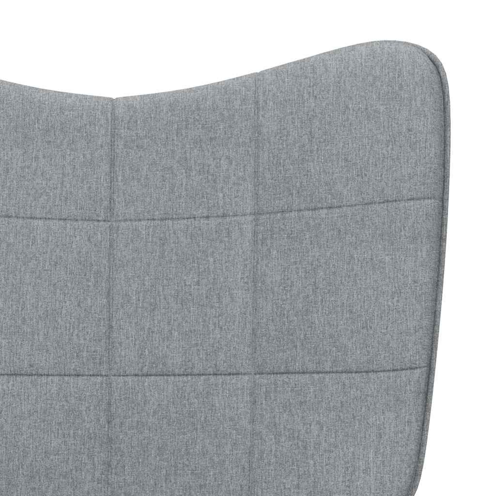 vidaXL Rocking Chair with a Stool Light Grey Fabric