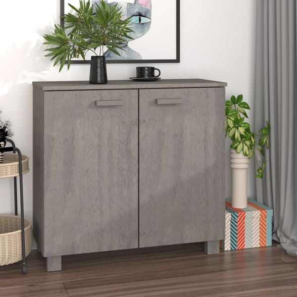 vidaXL Sideboard HAMAR Light Grey 85x35x80 cm Solid Wood Pine