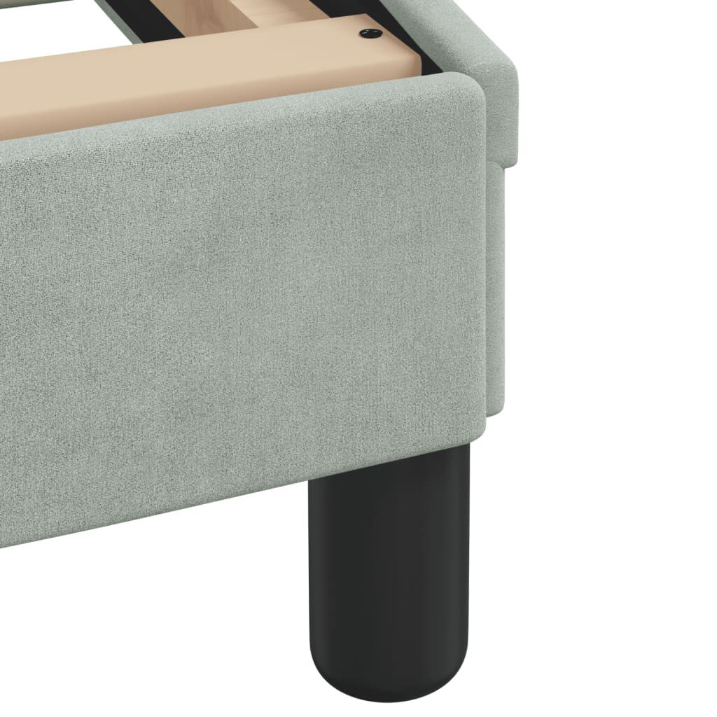 vidaXL Bed Frame with LED without Mattress Light Grey 193x203 cm Velvet