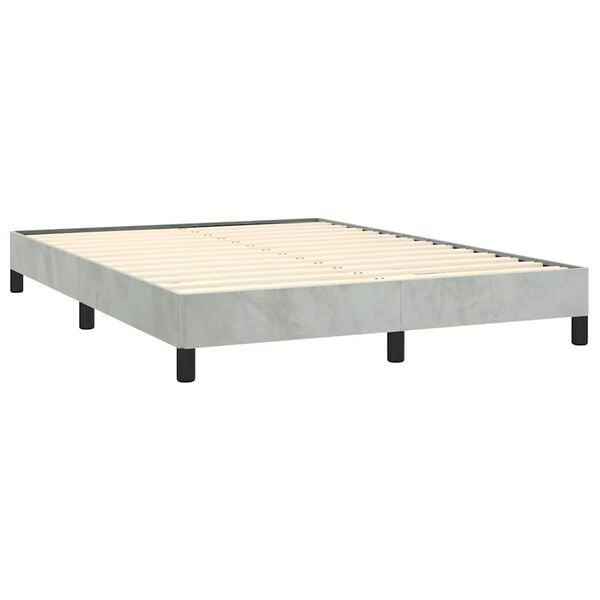 vidaXL Bed Frame without Mattress Light Grey 137x190 cm Full Velvet
