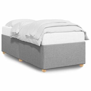vidaXL Bed Frame without Mattress Light Grey Twin Fabric