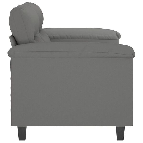 vidaXL 2-Seater Sofa Dark Grey 120 cm Microfibre Fabric