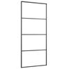 vidaXL Sliding Door Aluminium and ESG Glass 90x205 cm Black