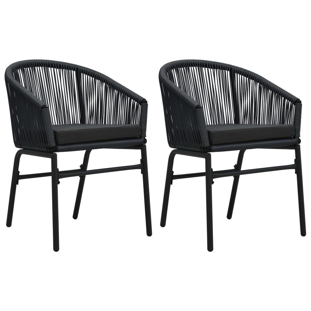 vidaXL 3 Piece Garden Dining Set Black