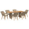 vidaXL Garden Dining Set 7 pcs Beige and brown Poly Rattan