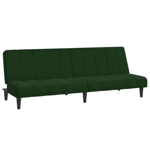 vidaXL 2-Seater Sofa Bed Dark Green Velvet
