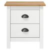vidaXL Bedside Cabinet Hill White 46x35x49.5 cm Solid Pine Wood