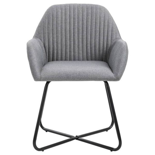 vidaXL Dining Chairs 2 pcs Light Grey Fabric