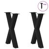 vidaXL Dining Table Legs X-Shaped 2 pcs Black 60x(72-73) cm Steel
