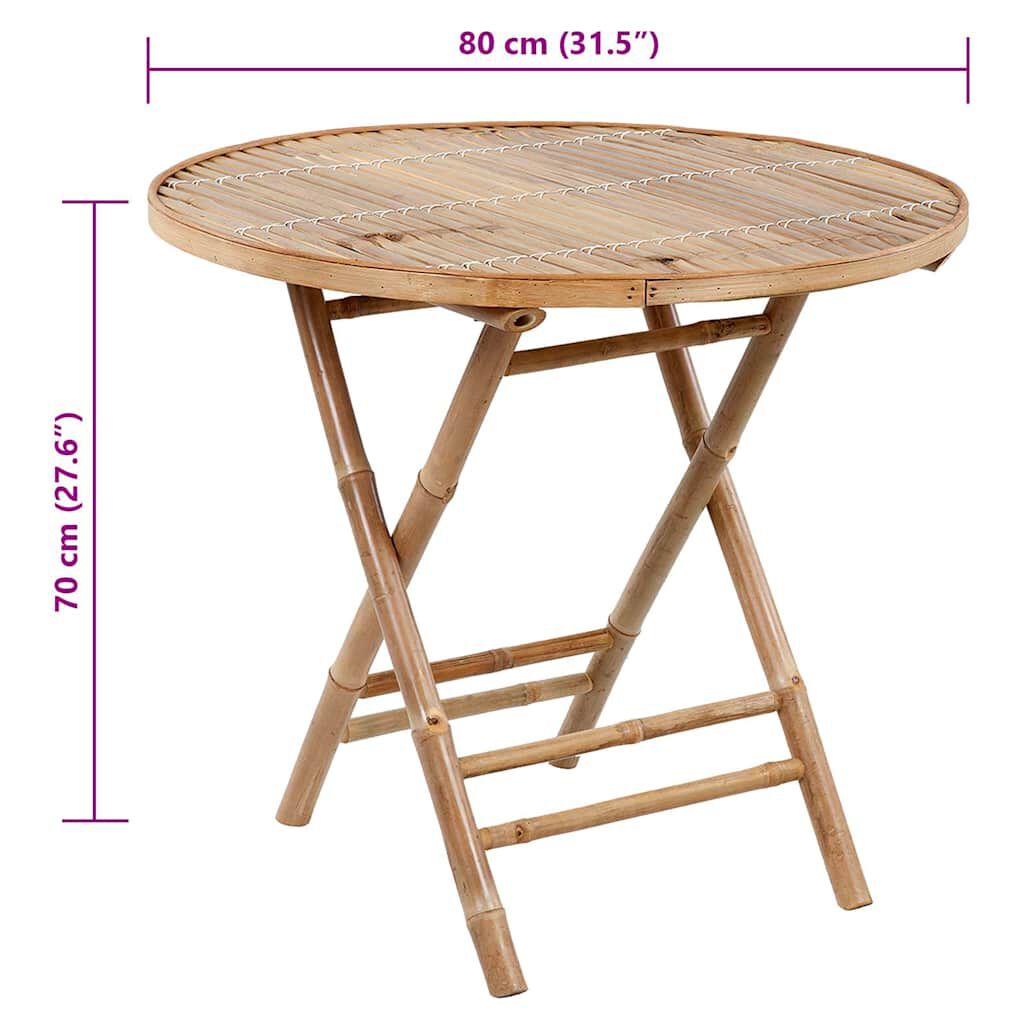 vidaXL 5 Piece Folding Outdoor Dining Set with Cushions Bamboo