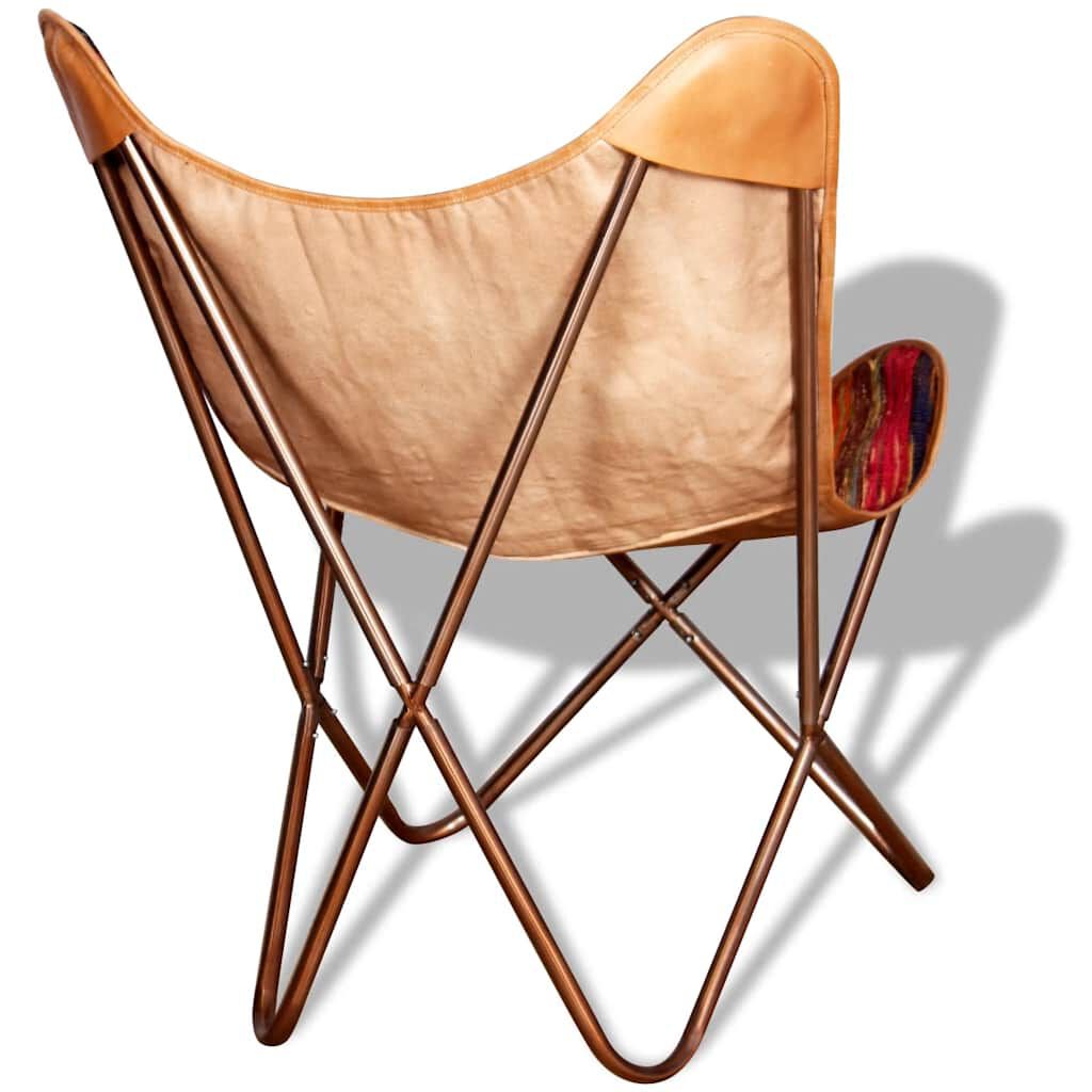 vidaXL Butterfly Chair Multicolour Chindi Fabric